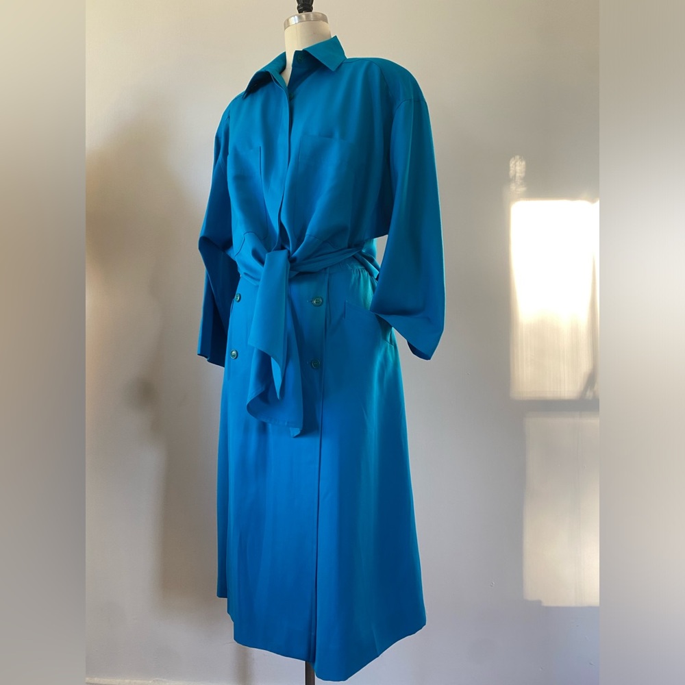 Gucci vintage turquoise 1980's skirt set XL